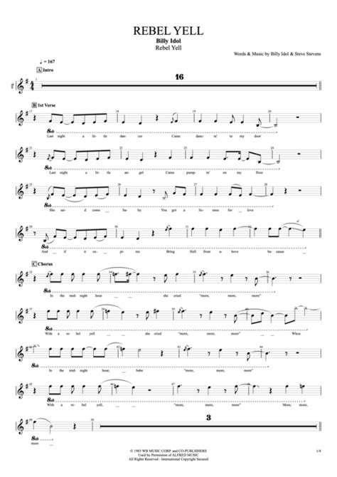 Rebel Yell Tab by Billy Idol (Guitar Pro) - Full Score | mySongBook