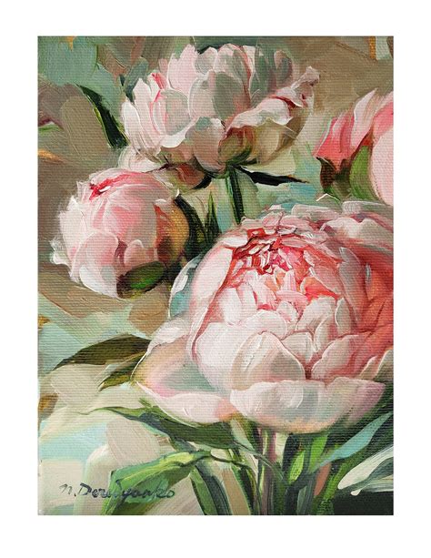 Peonies Painting Original Peony Wall Art Painting Flowers - Etsy Canada