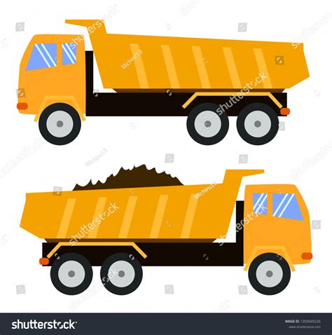 Tipper Truck Dump Truck Cartoon Style Stock Vector (Royalty Free ...