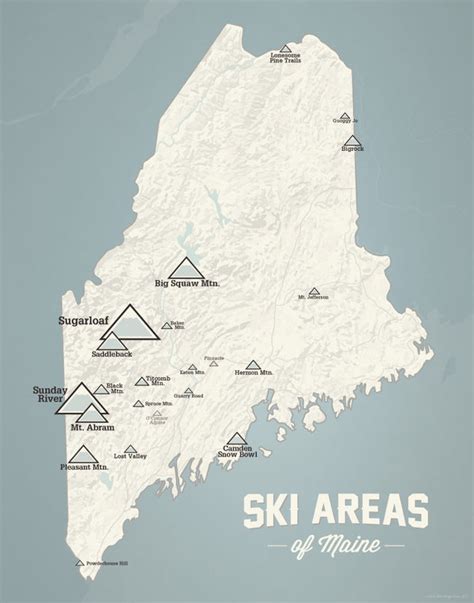 Maine Ski Resorts Map Print - Best Maps Ever