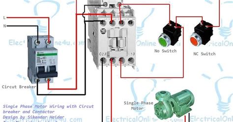 Single Phase Motor Wiring With Contactor Diagram | Electrical circuit ...