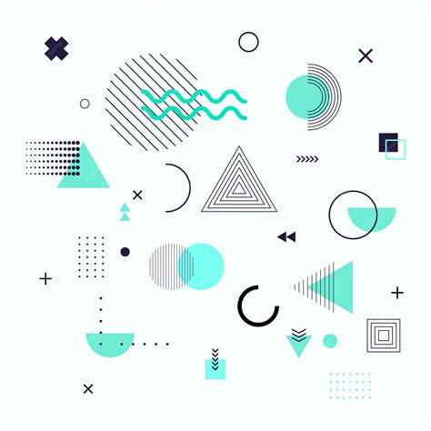 Premium Vector | Memphis green and black geometric shape pattern 80 90s ...