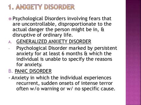 Psychological disorders