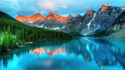 Mountain Lake Forest Nature 4K #5670f Wallpaper PC Desktop