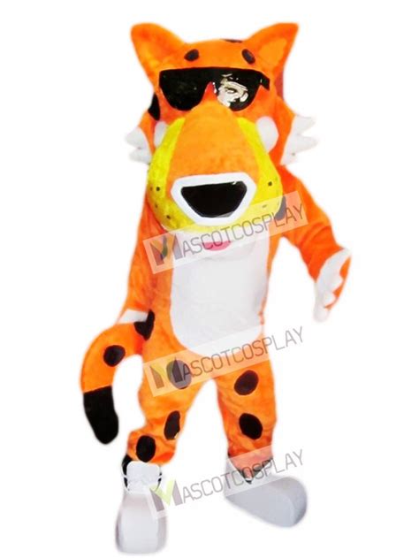 Cute Orange Chester Cheetah Mascot Costume