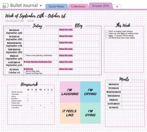 20 Onenote Daily Planner Template