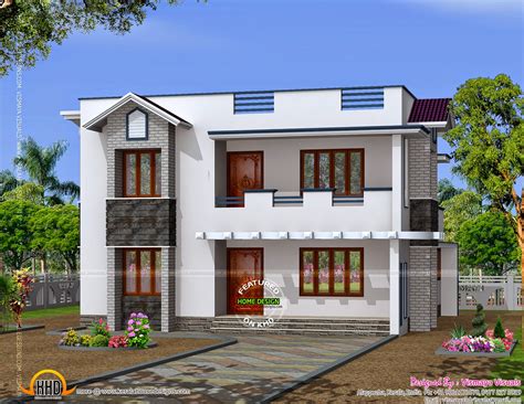 Modern 2 storied Kerala home design | keralahousedesigns