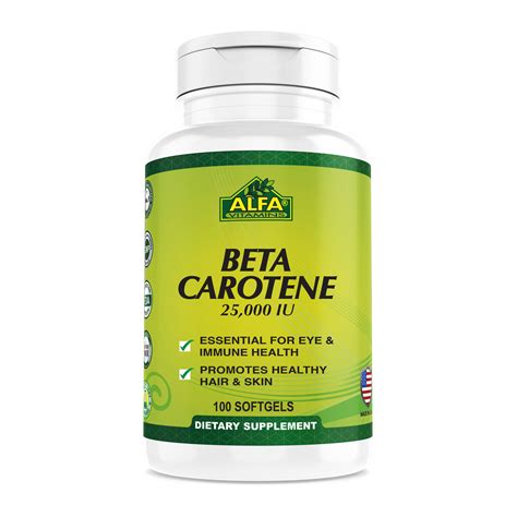 Beta Carotene Supplements - 25,000 IU - 100 soft gels – Alfa Vitamins Store