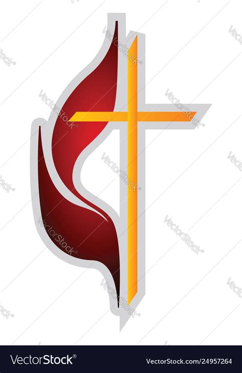 Red and yellow methodism symbol on a white Vector Image