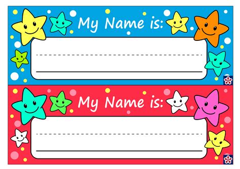 Free Printable Name Tags for Preschoolers. TeachersMag.com