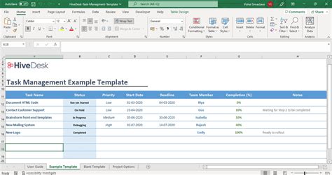 Task Management Template | Free Template in Excel