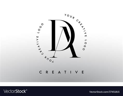 Da letter logo design with serif typography font Vector Image