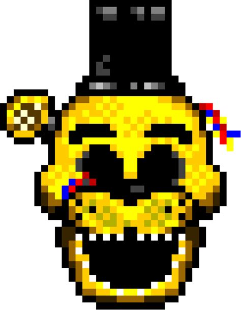 golden freddy pixel art grid Freddy pixel golden five nights ...