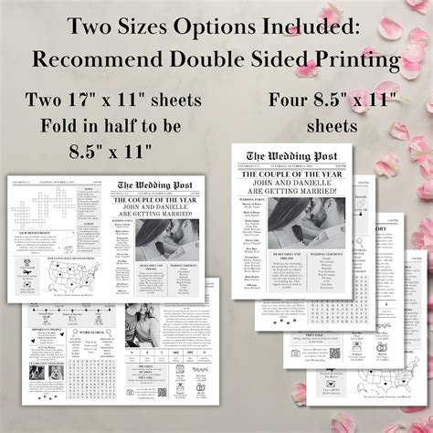 Newspaper Wedding Program Template Editable Wedding Newspaper - Etsy