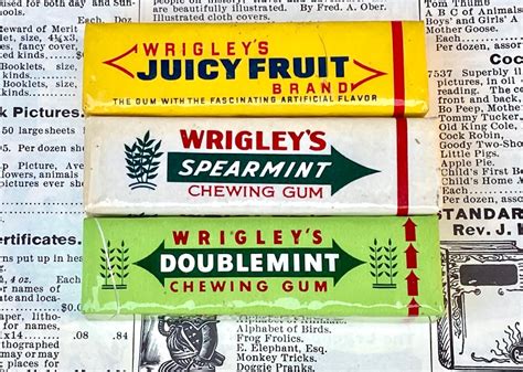 3 Original Packs of Wrigleys Gum Vintage Chewing Spearmint, Doublemint ...