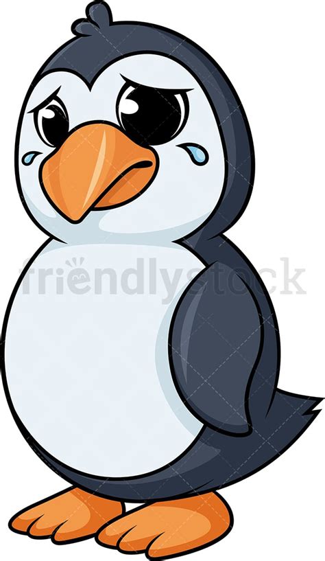 Crying Penguin Cartoon Clipart Vector - FriendlyStock