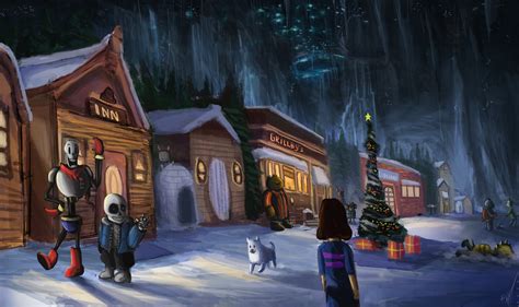 Snowdin town by Kiabugboy on Newgrounds