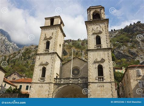 Facade of Cathedral in Kotor Stock Photo - Image of cathedral, faith ...