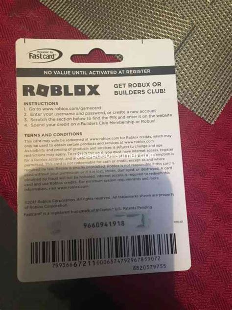 Roblox gift cards codes not used