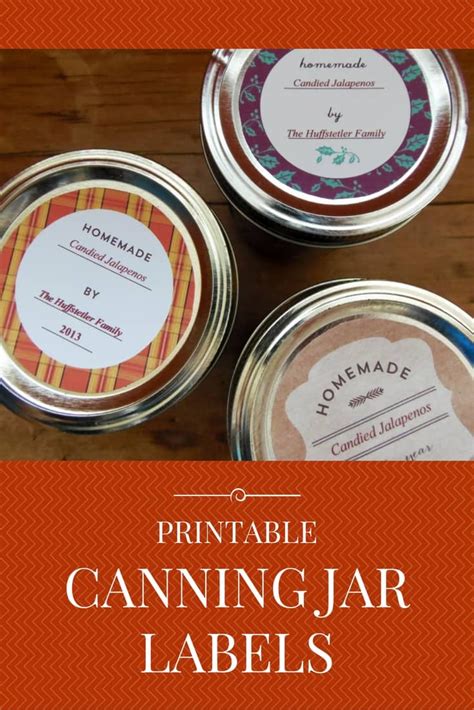 Printable Canning Jar Labels - six designs to choose from, including ...