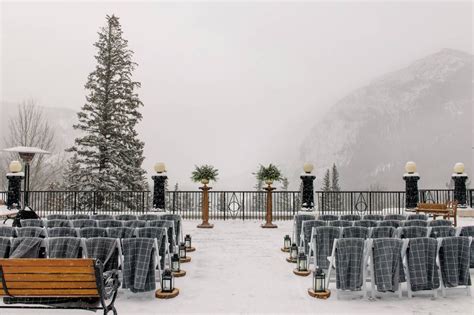 Winter Wedding on Outdoor Terrace at Fairmont Banff Springs | Fairmont ...