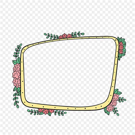 Fresh Border PNG Picture, Floral Border Cartoon Line Drawing Border ...