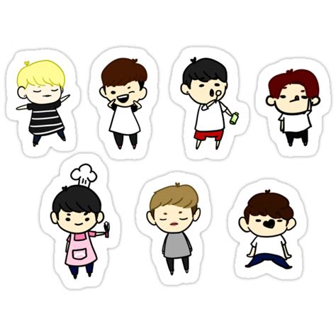 "BTS Chibi" Stickers by pyocoshop | Redbubble