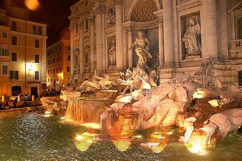 Trevi Fountain At Night Photograph by Jim Kuhlmann