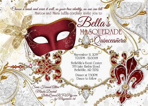 Masquerade Theme Party Invitations