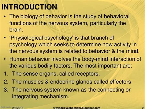 Biological basis of human behavior