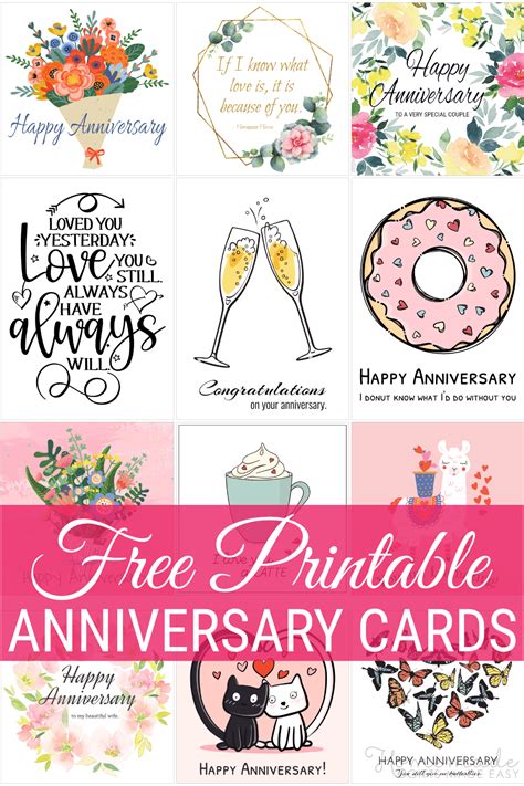 Free Printable Anniversary Cards