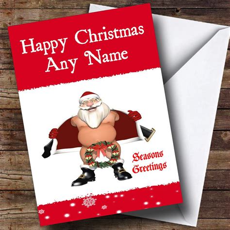 Funny Santa Rude Christmas Card Personalised - The Card Zoo