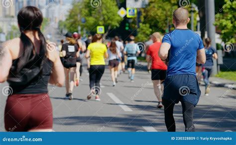 Crowd of People Running Marathon during Pandemic Editorial Stock Image ...