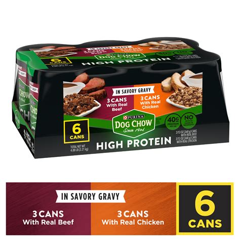 (6 Pack) Purina Dog Chow High Protein Gravy Wet Dog Food, High Protein ...