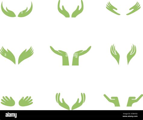 Vector illustration of healing hand logo set Stock Vector Image & Art ...