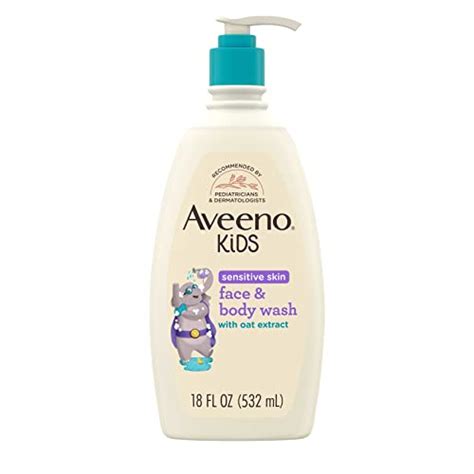 Aveeno Kids Sensitive Skin Face & Body Wash With Oat Extract, Gently ...