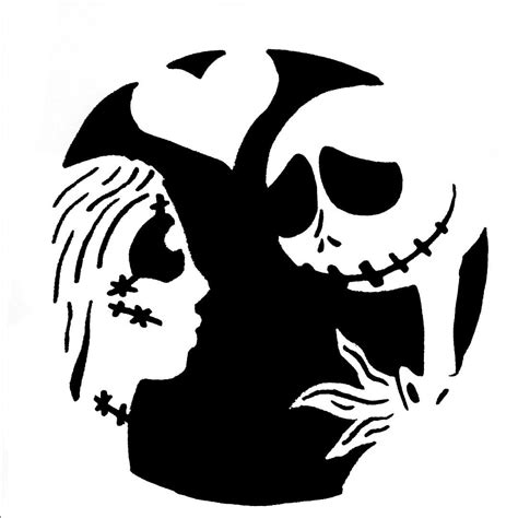 Nightmare Before Christmas: Jack & Sally (Pumpkin Stencil - Pumpkin ...