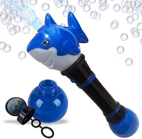 Light Up Shark Bubble Blower Wand with LED Effect - Includes Bubble ...