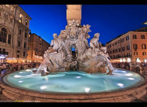 Gian Lorenzo Bernini's Four Rivers Fountain in Piazza Navona, Rome ...