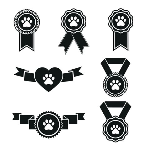 Dog medal set 13354545 Vector Art at Vecteezy