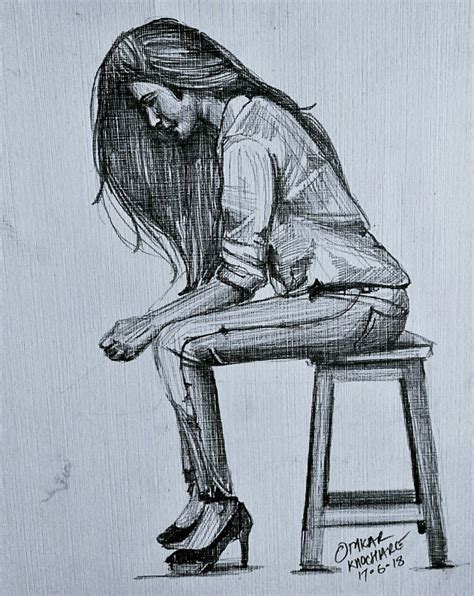 Ball point pen sketch | Omkar Khochare - MyKingList.com | Human figure ...