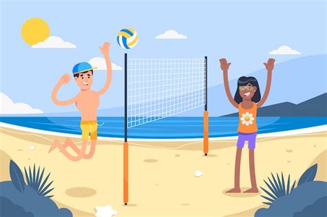 Free Vector | Flat design volleyball illustration