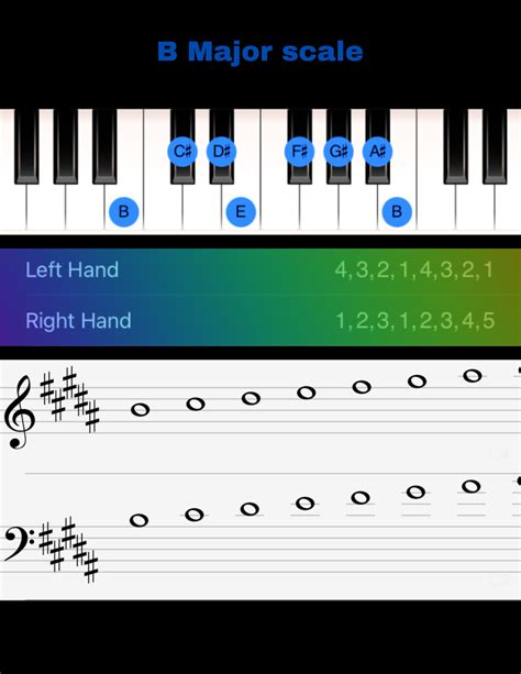 Piano Scales: B major scale in 2023 | Piano chords chart, Piano scales ...