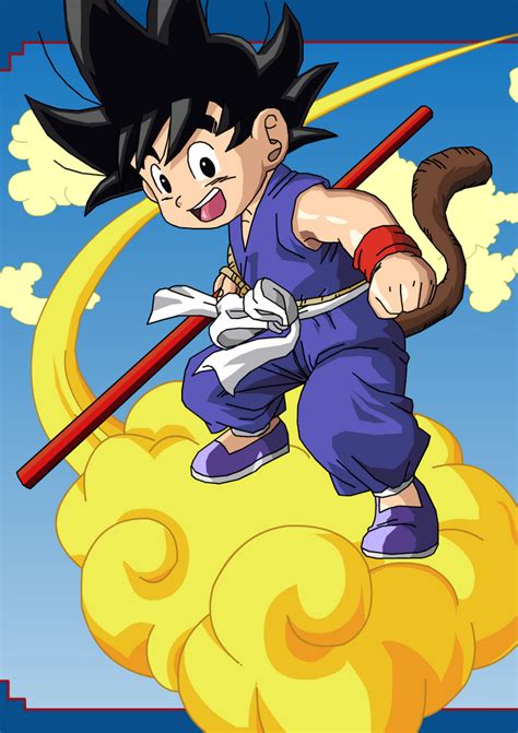 Kid Goku and Nimbus by eggmanrules on DeviantArt