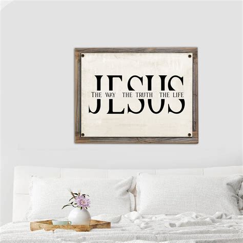 Jesus-the Way the Truth the Life Metal Print on Reclaimed Wood Frame ...