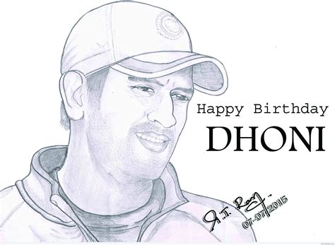 Pencil Drawing Ms Dhoni