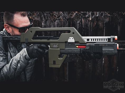 Matrix Limited Edition Custom Alien Pulse Rifle Airsoft AEG (Color: OD ...