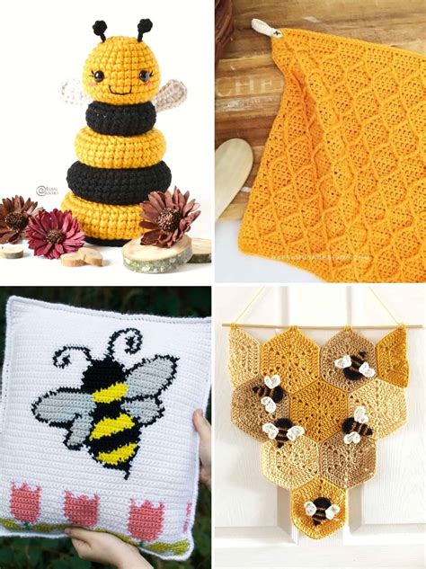 17 Easy Crochet Bee Patterns (Stuffies To Pillows!) - Daisy Cottage Designs