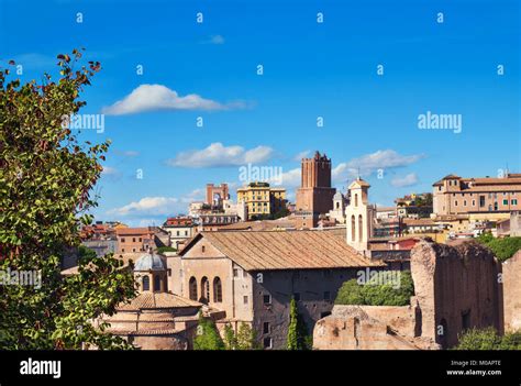 Rome, Italy, bird view from Palatino hill on a bright day Stock Photo ...