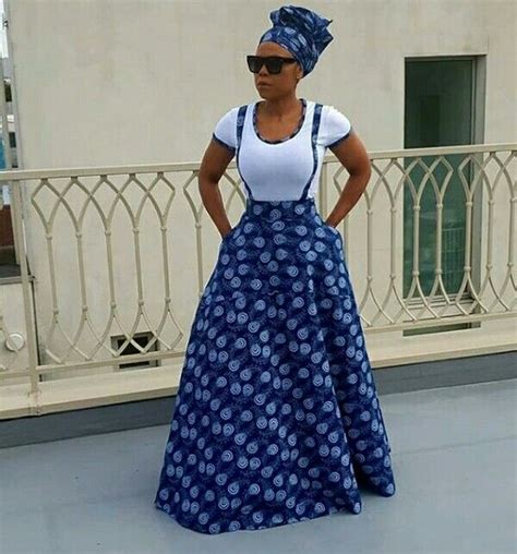 Clipkulture | Makoti In Beautiful Shweshwe Inspired Maxi Skirt, T-shirt ...